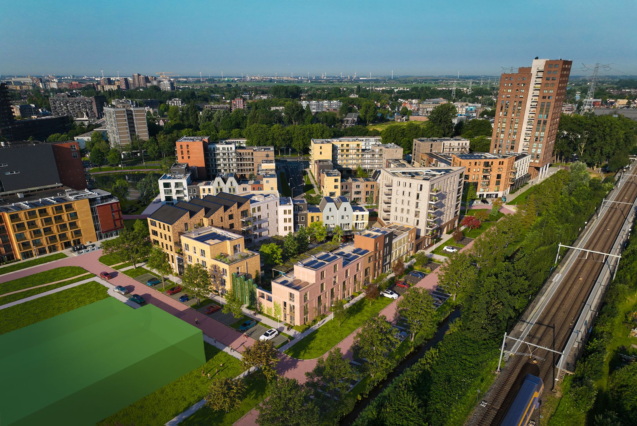 oostzijderpark_vogelvlucht Oostzijderpark Zaandam Muntbloem appartementen