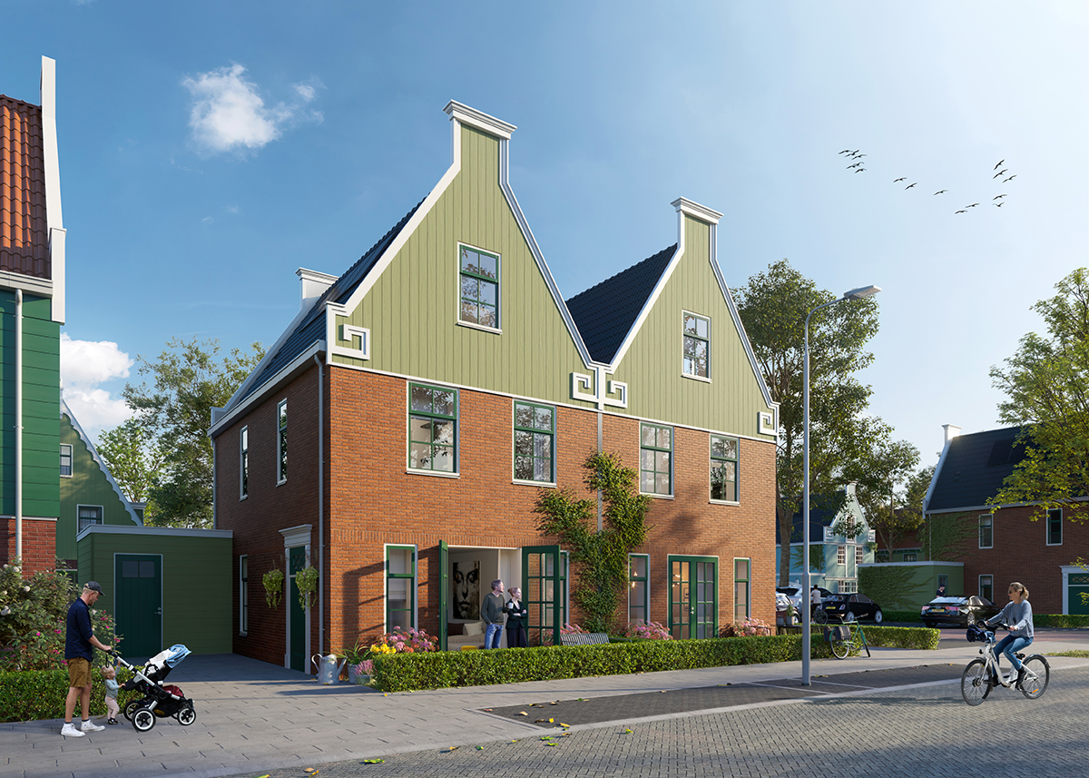 langepad_zaanse-krul_tweekapper Langepad twee-onder-een-kapwoningen